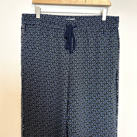 Ann Taylor LOFT Womens Pants Size Medium Elastic-waist Blue Yellow Casual Spring - Picture 6 of 13